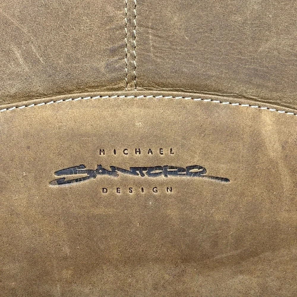 Michael Santoro Design‎ MacCase Leather Vertical Messenger Laptop Computer Bag
